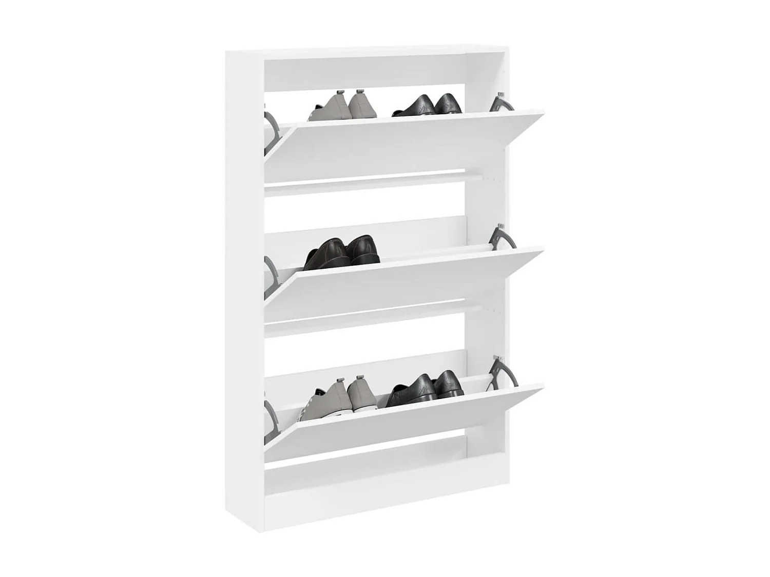 Zapatero de madera de ingeniería blanco 80x21x125,5 cm ES837786