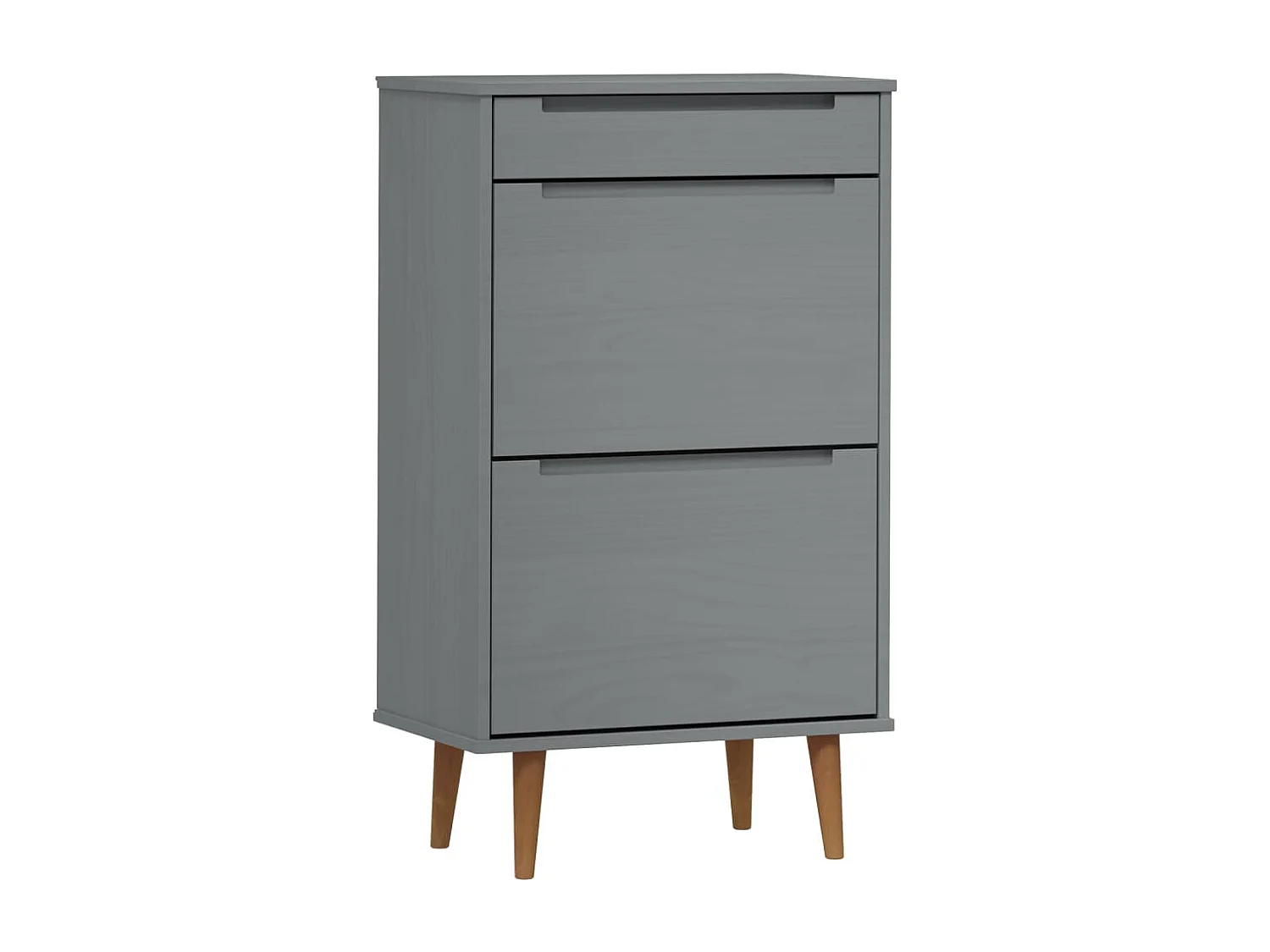 Schoenenkast MOLDE 59,5x35x103 cm massief grenenhout grijs BE785784