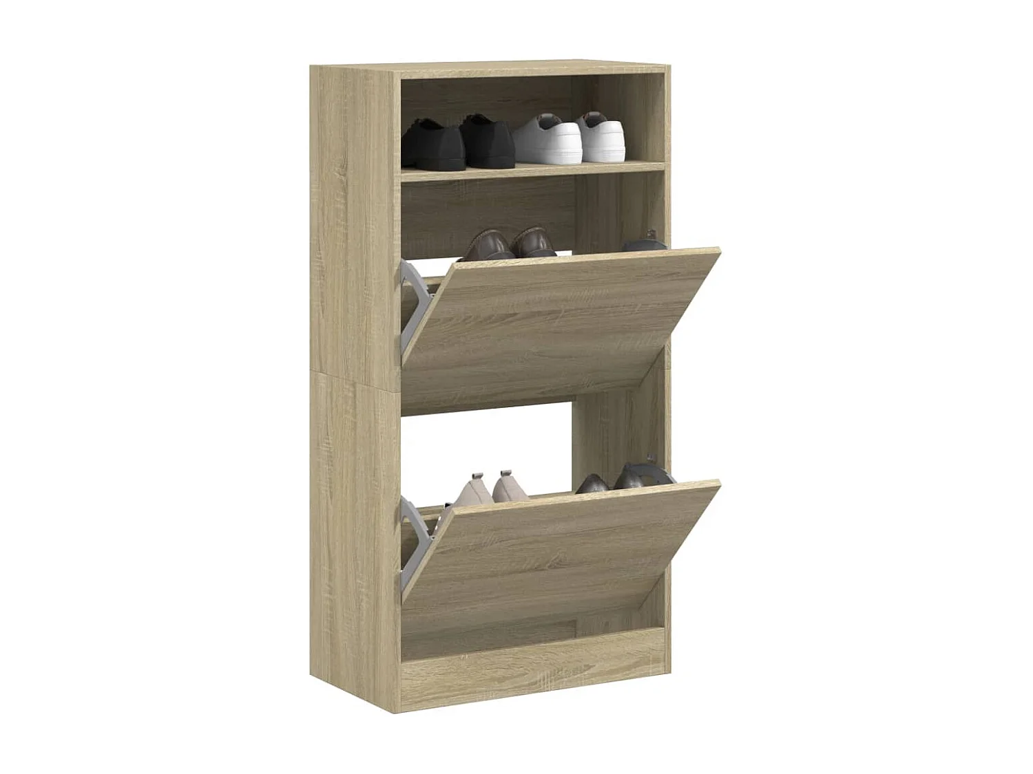 Meuble à chaussures chêne sonoma 60x34x116cm Bois d'ingénierie FR61184