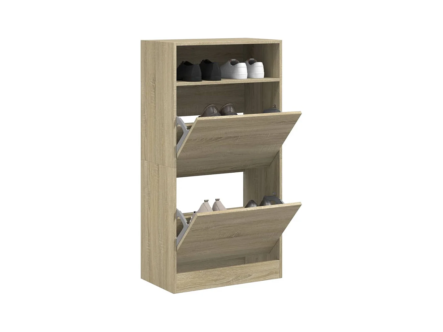 Meuble à chaussures chêne sonoma 60x34x116cm Bois d'ingénierie FR61184