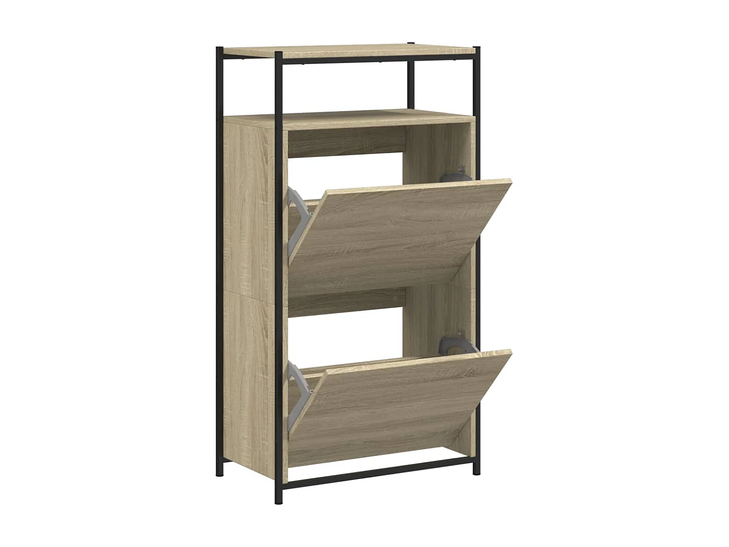 Meuble à chaussures chêne sonoma 60x34x112cm bois d'ingénierie FR97296