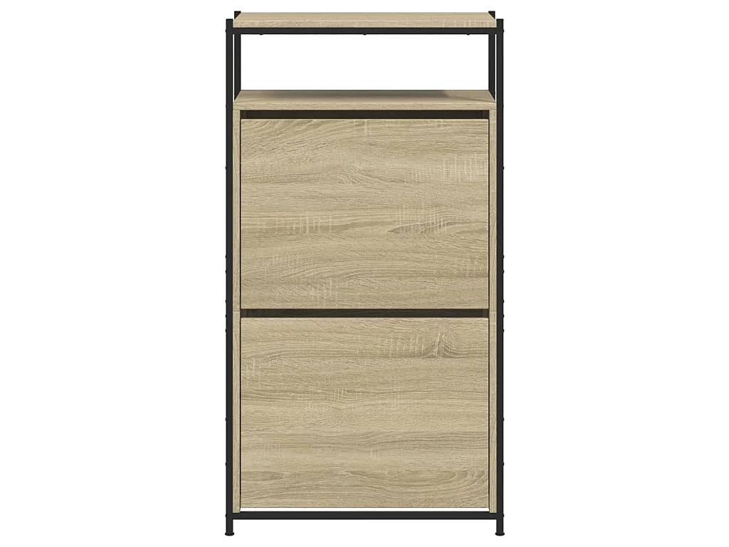 Zapatero de madera de ingeniería roble Sonoma 60x34x112 cm ES989260