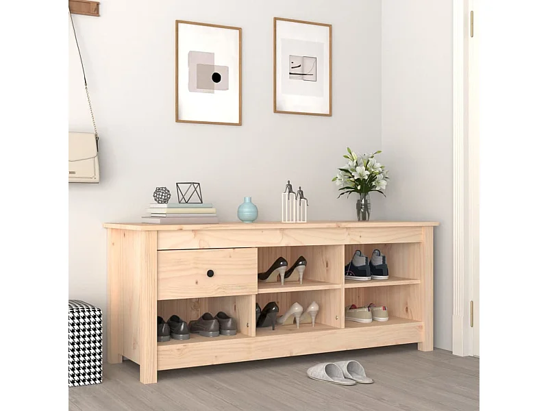 Meuble à chaussures 110x38x45,5 cm Bois de pin massif FR98502
