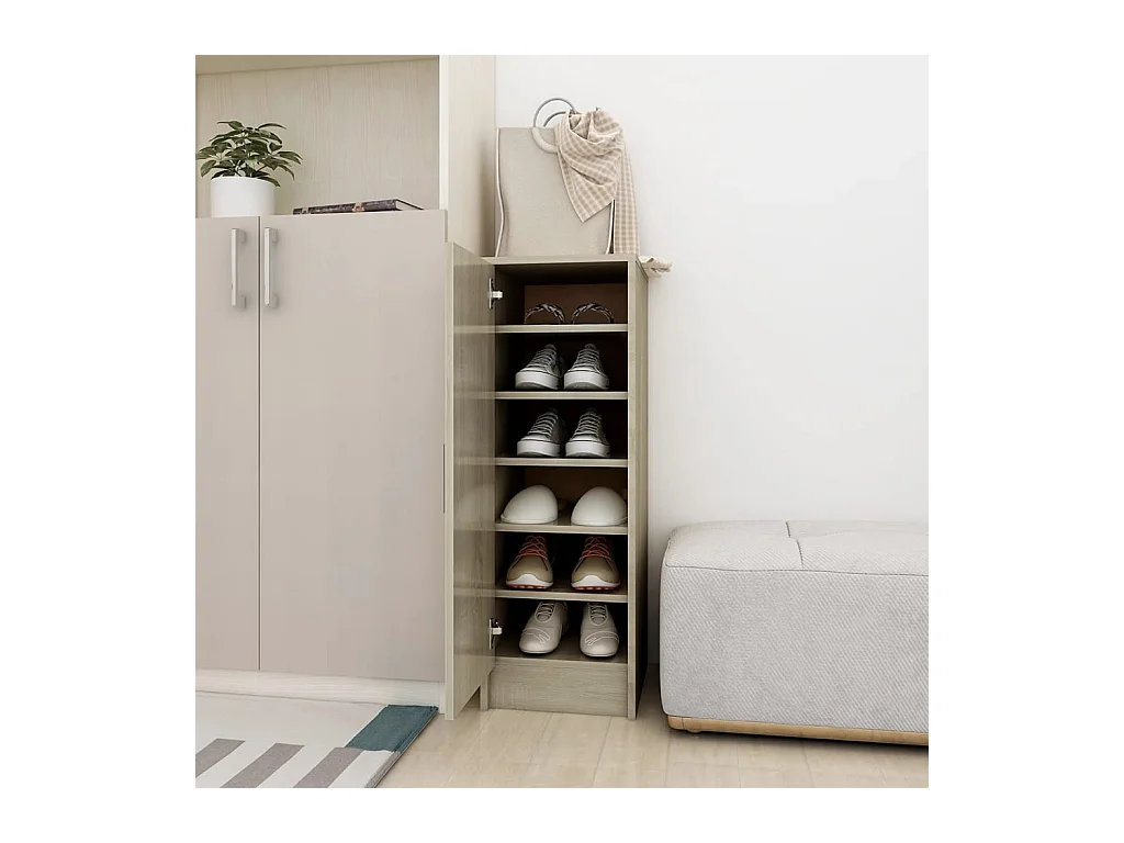 Meuble à chaussures Chêne Sonoma 32x35x92 cm Bois d’ingénierie FR37611