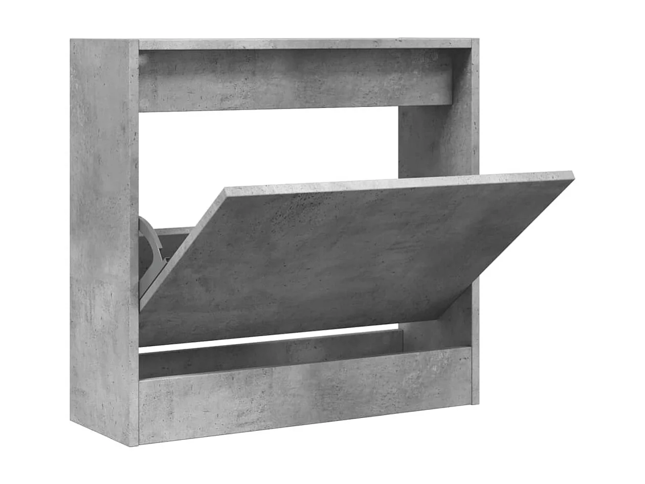 Schoenenkast 60x21x57 cm bewerkt hout betongrijs BE644982