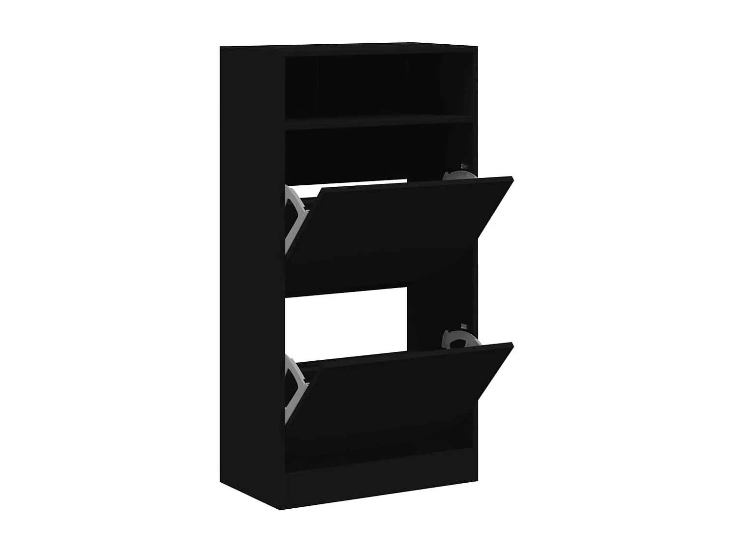 Zapatero de madera de ingeniería negro 60x34x116 cm ES922029