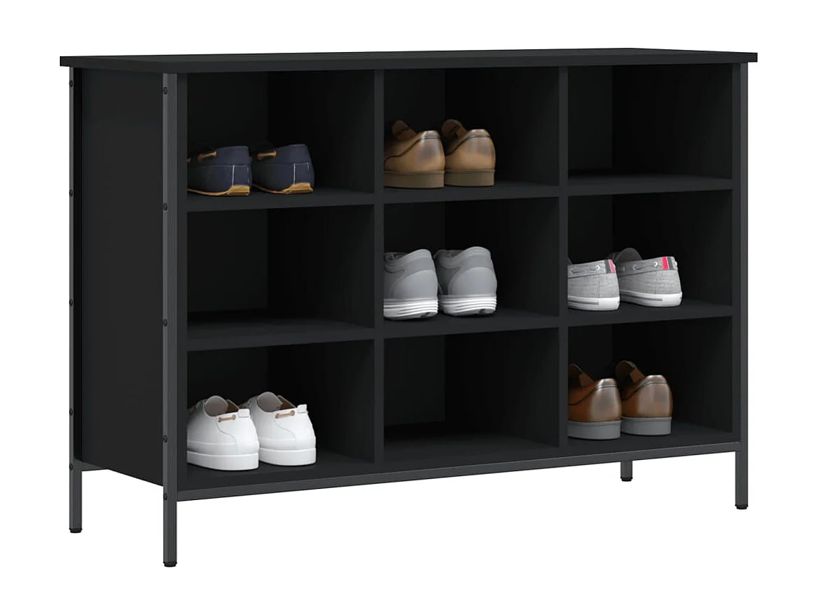 Meuble à chaussures noir 100x35x70 cm bois d'ingénierie FR37962