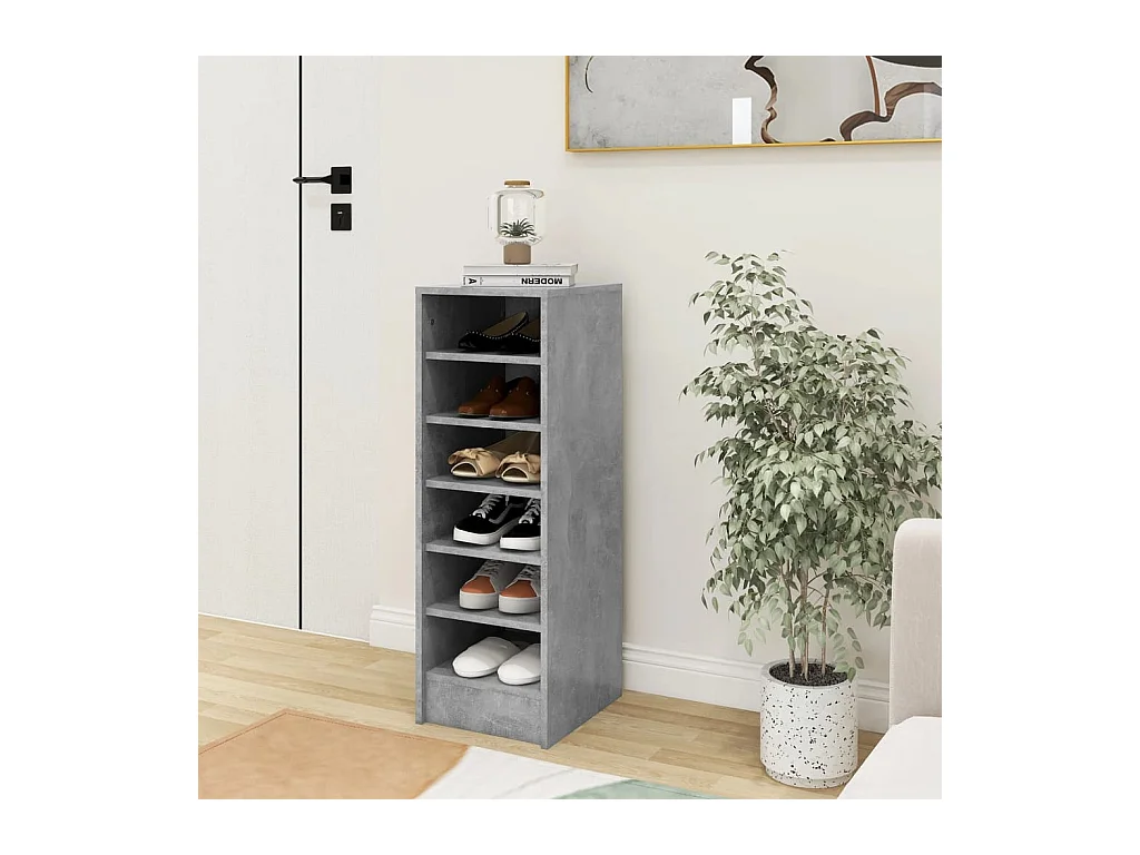 Meuble à chaussures Gris béton 31,5x35x90 cm Bois d'ingénierie FR69208