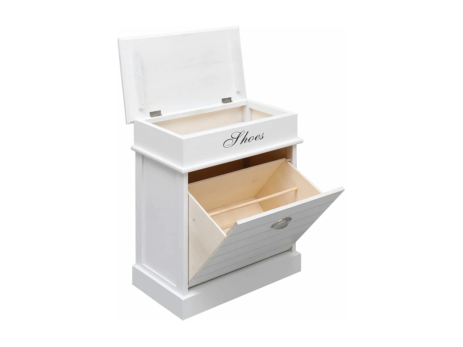 Schoenenkast 50x28x58 cm paulowniahout wit BE541243