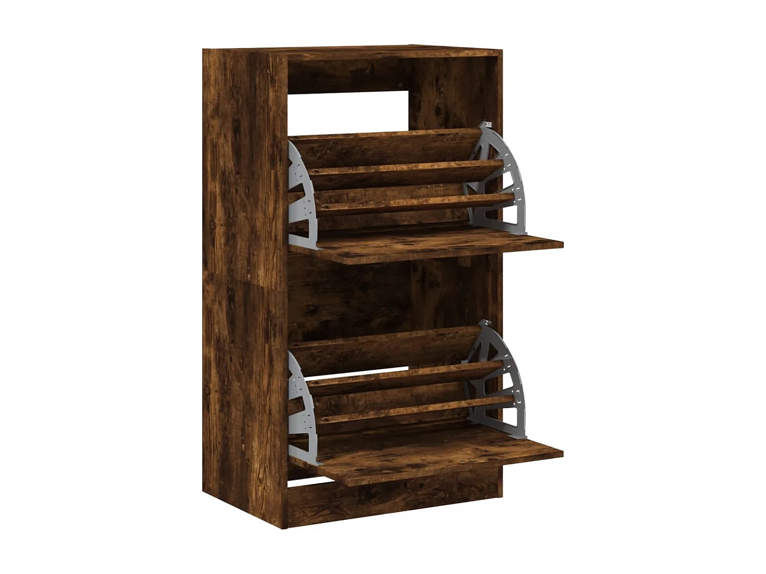 Mueble zapatero 2 cajones abatibles roble ahumado 60x42x108 cm ES218249