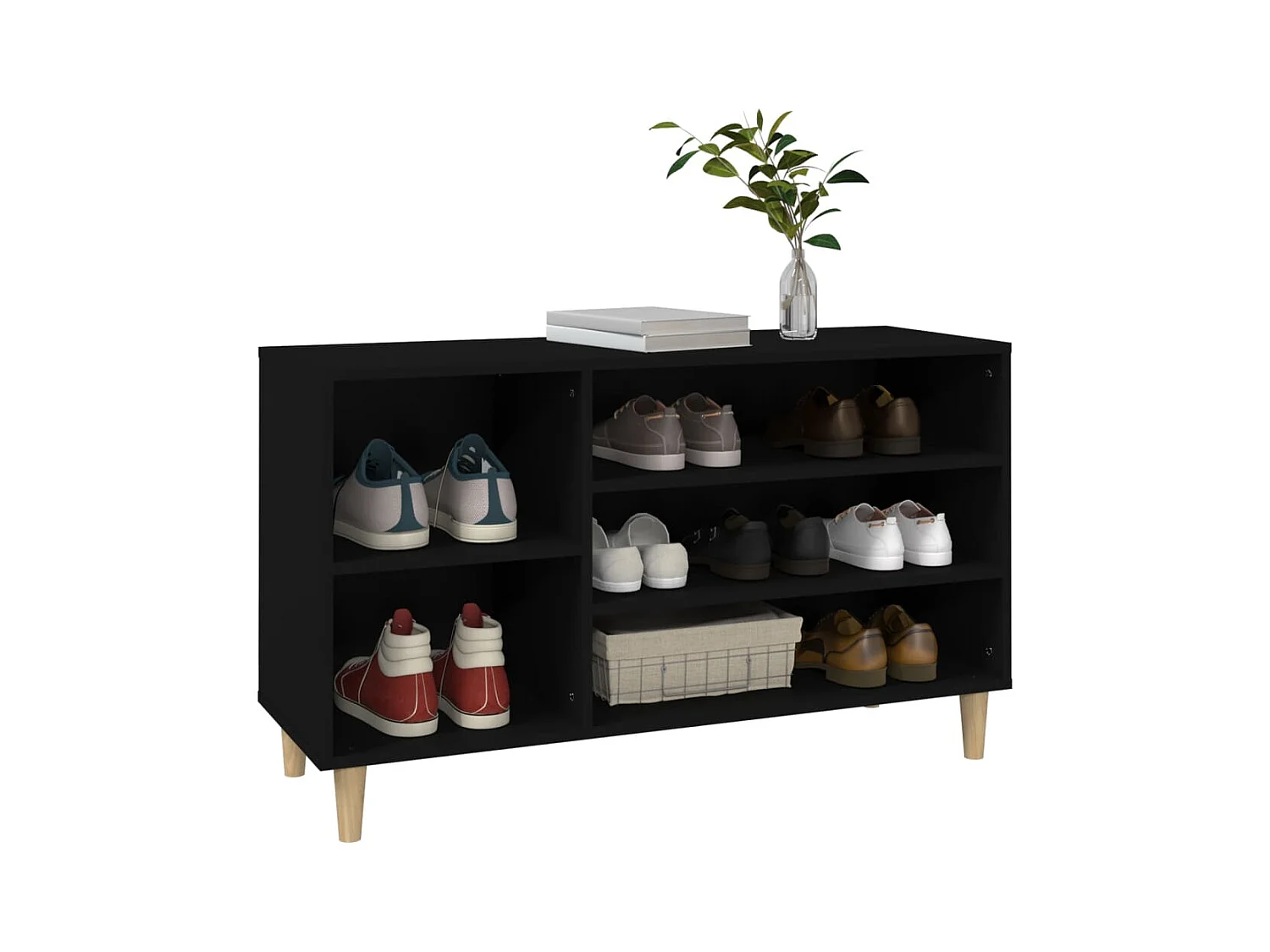 Meuble à chaussures Noir 102x36x60 cm Bois d'ingénierie FR81260