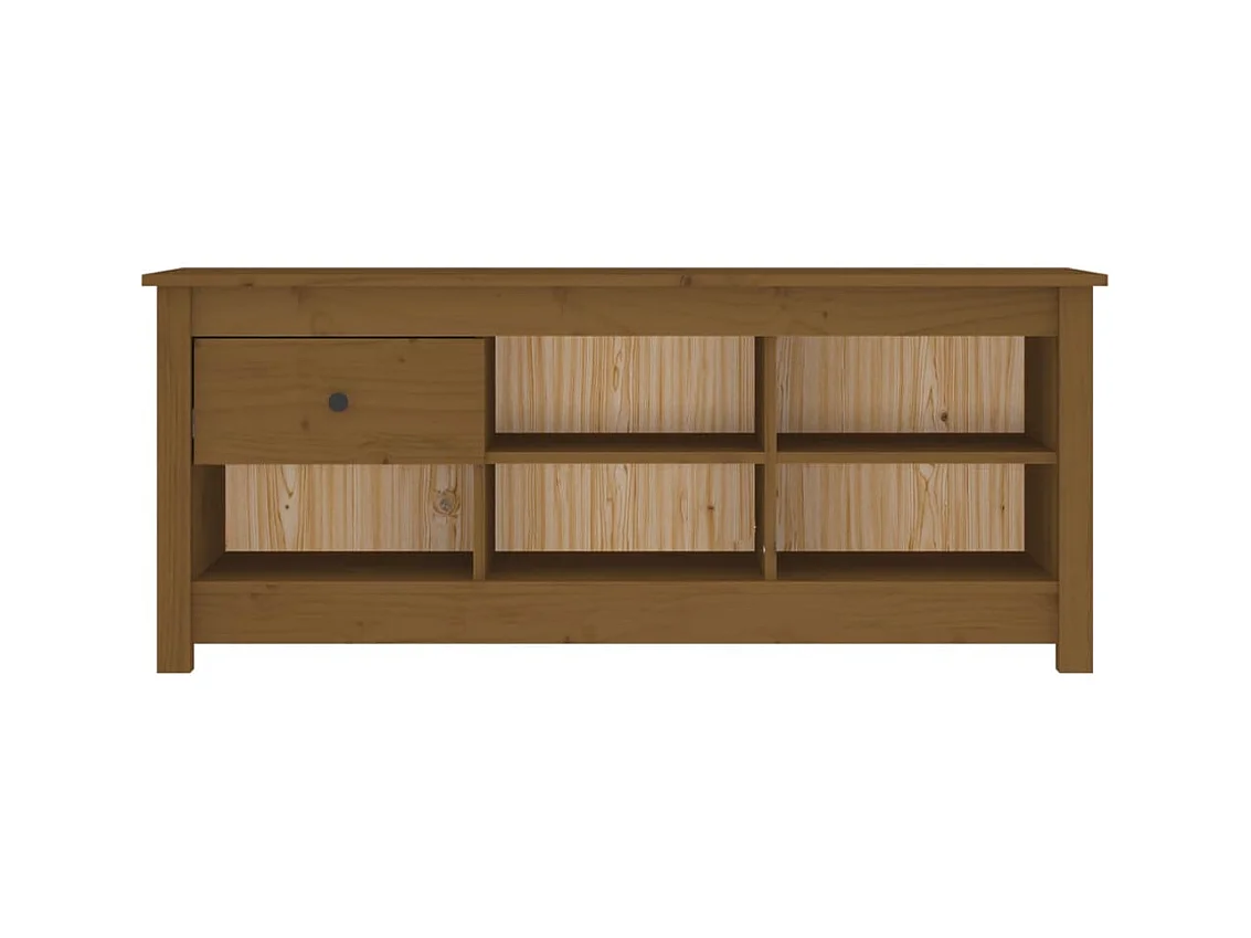 Meuble à chaussures Marron miel 110x38x45,5 cm Bois pin massif FR47304