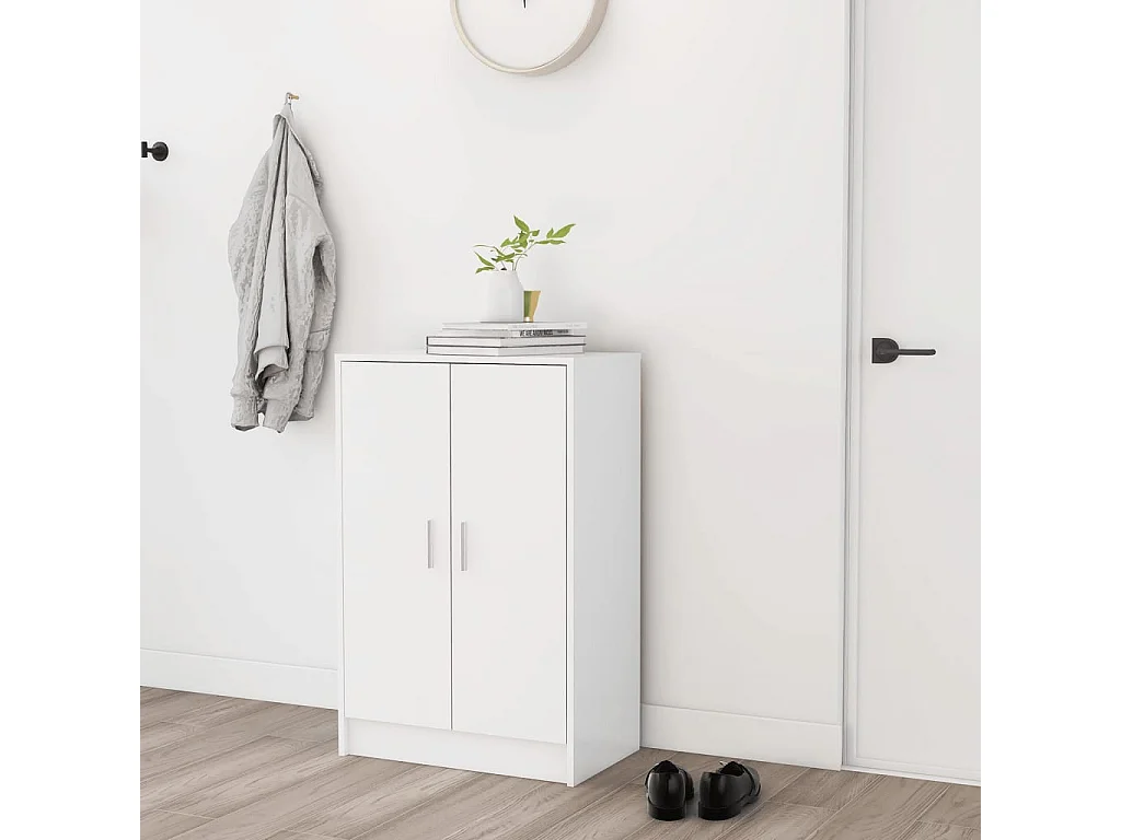 Meuble à chaussures Blanc 60x35x92 cm Bois d’ingénierie FR74648