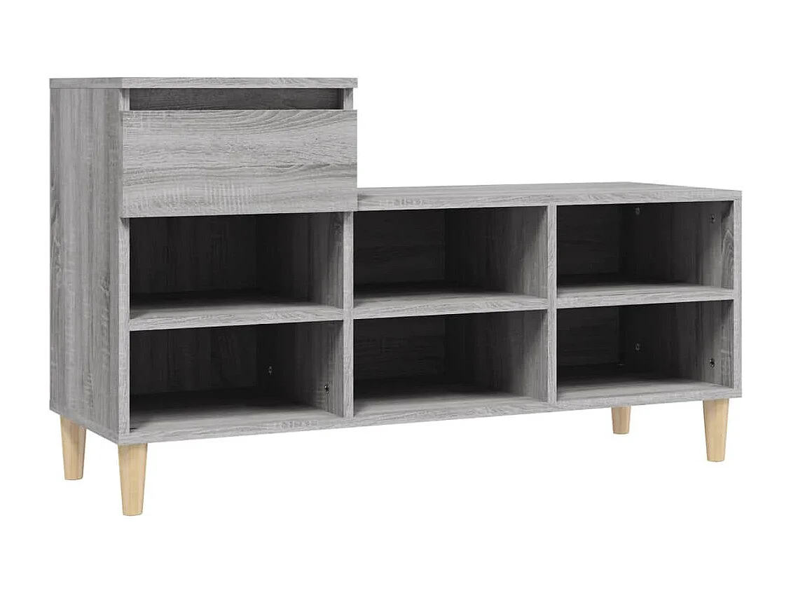Meuble à chaussures Sonoma gris 102x36x60 cm Bois d'ingénierie FR34121