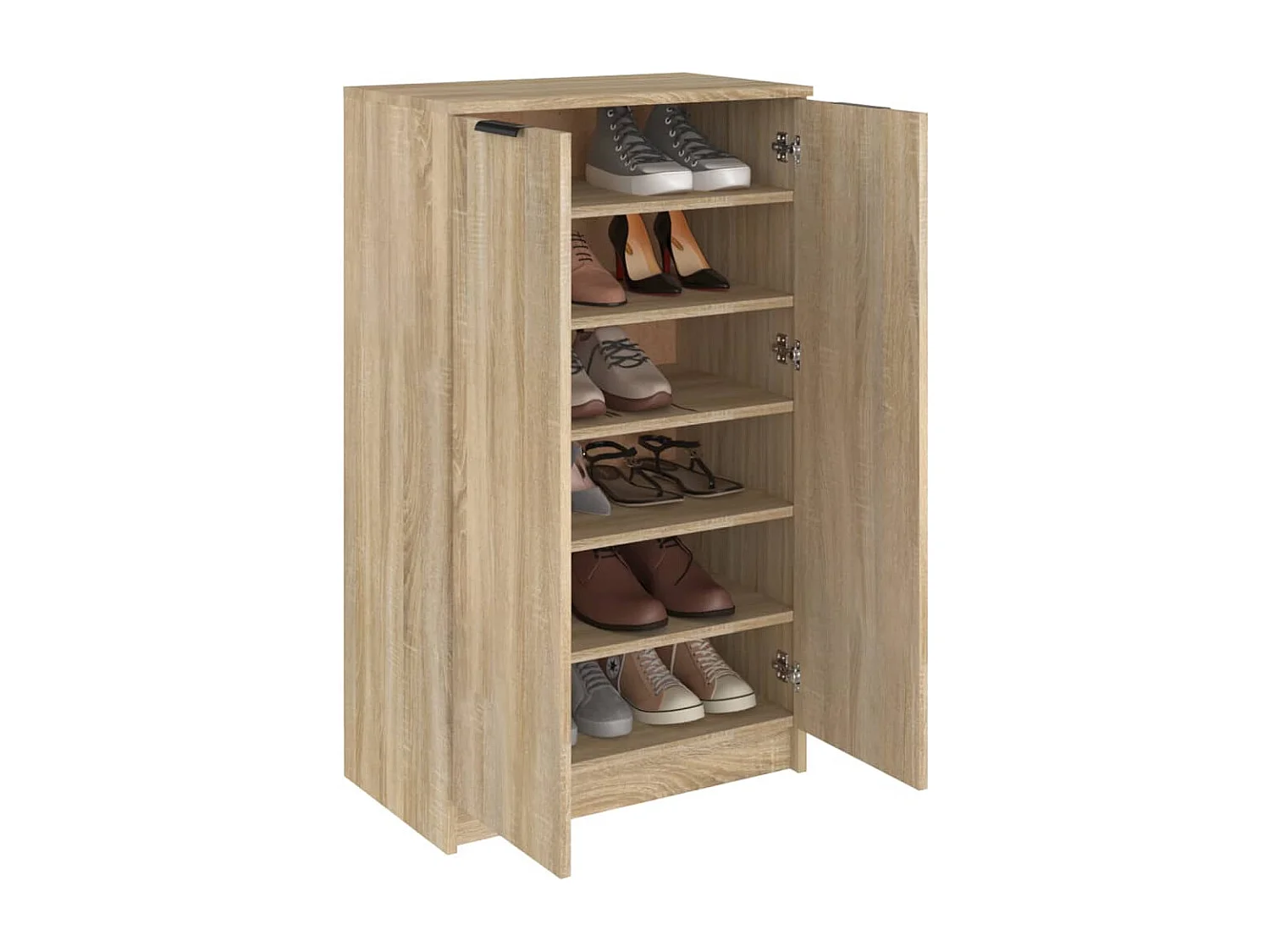 Mueble zapatero madera contrachapada roble Sonoma 59x35x100 cm ES479377