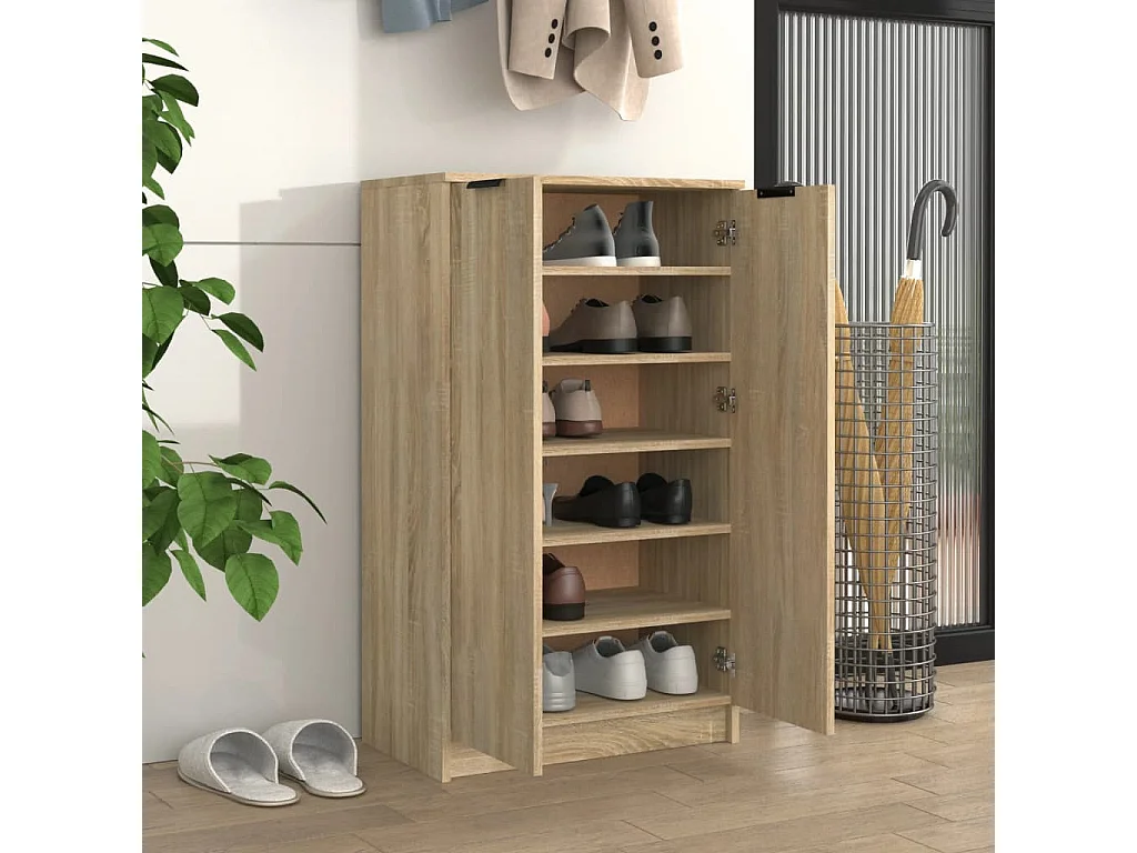 Meuble à chaussures Chêne sonoma 59x35x100cm Bois d'ingénierie FR39861