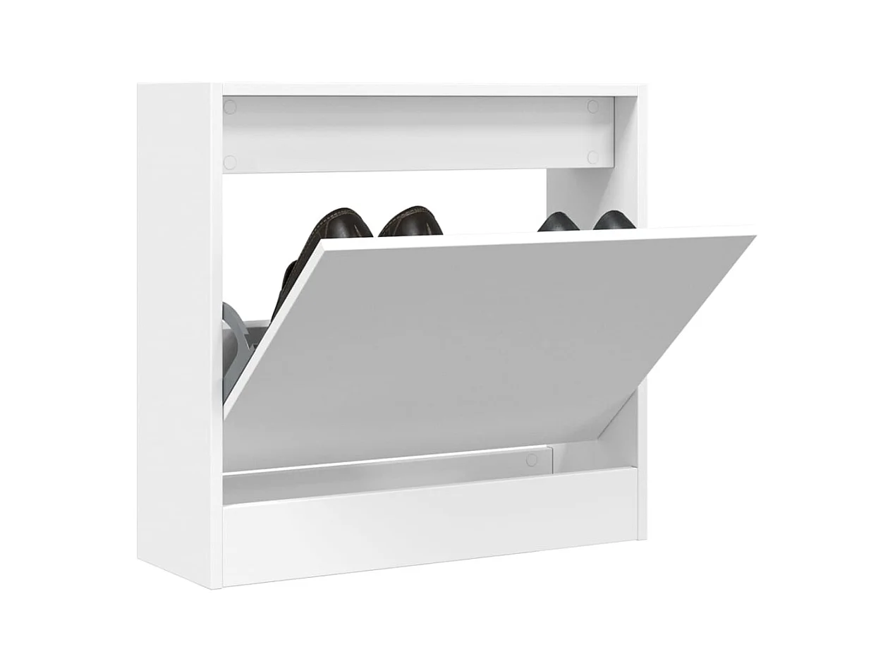 Meuble à chaussures blanc 60x21x57 cm bois d'ingénierie FR47269