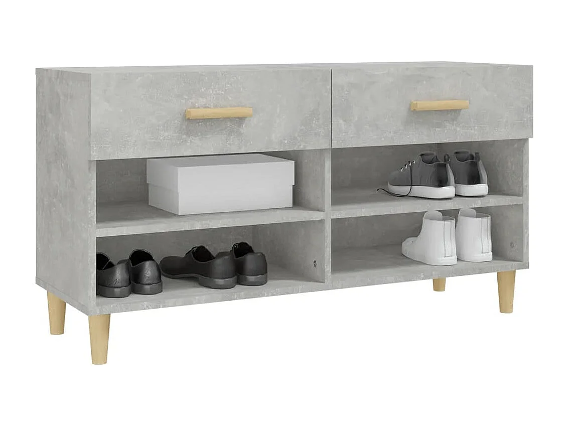 Meuble à chaussures Gris béton 102x35x55 cm Bois d'ingénierie FR18947