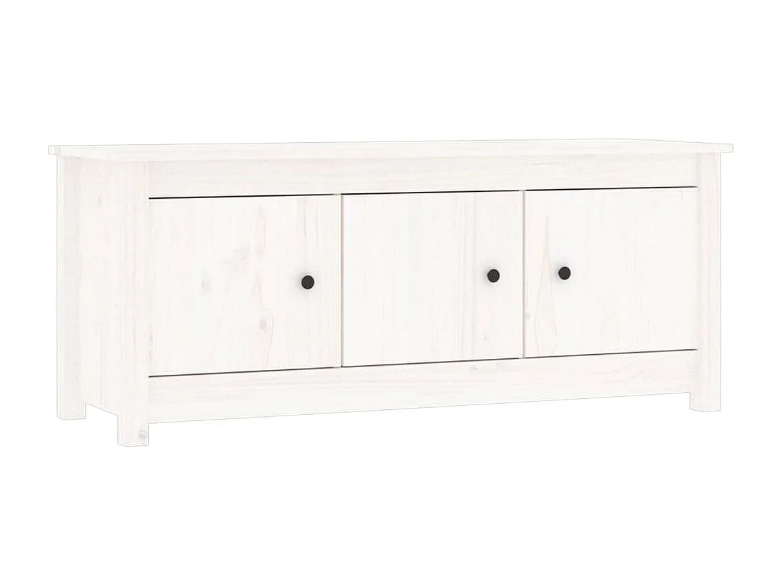 Meuble à chaussures Blanc 110x38x45,5 cm Bois de pin massif FR25211