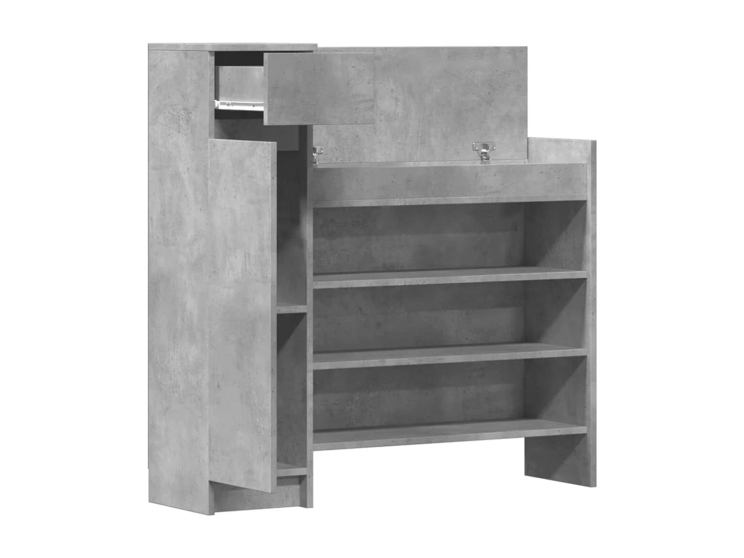 Meuble à chaussures gris béton bois d'ingénierie FR50279