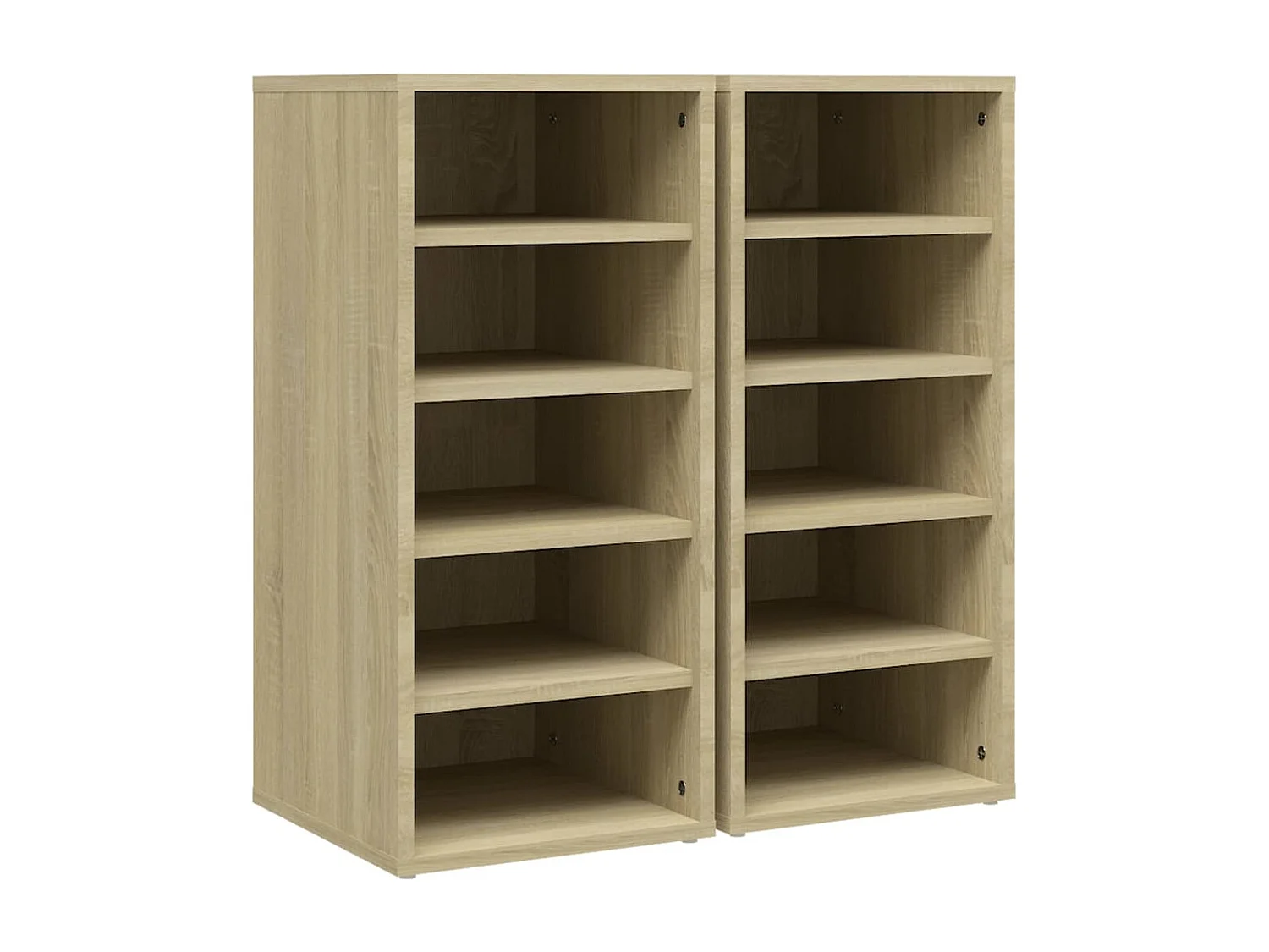 Schoenenkasten 2 st 31,5x35x70 cm hout sonoma eikenkleur BE166286