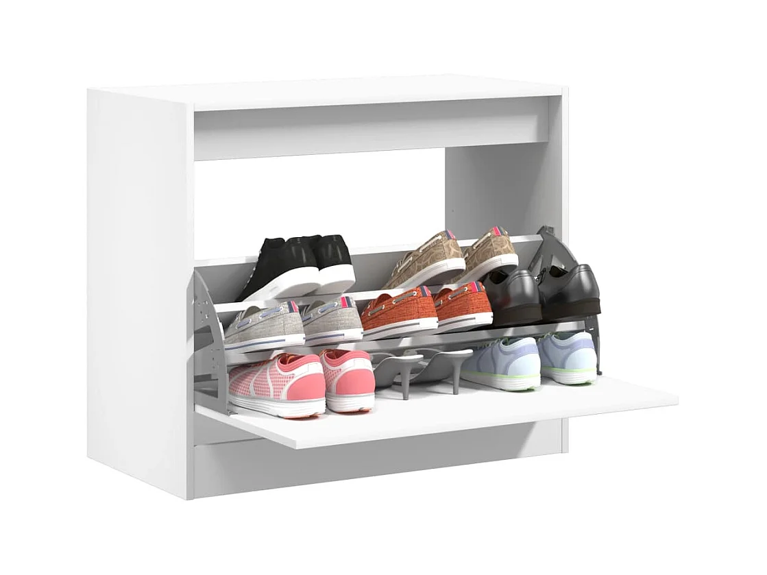 Meuble à chaussures blanc 80x42x69 cm bois d'ingénierie FR99391