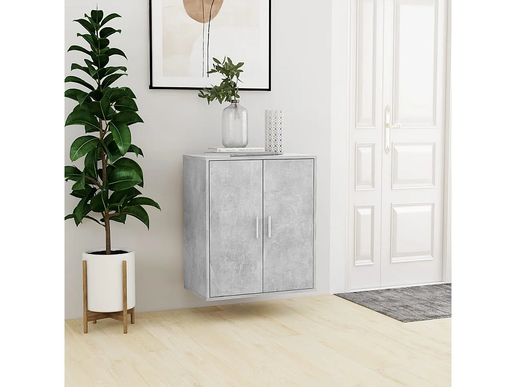 Meuble à chaussures Gris béton 60x35x70 cm Bois d’ingénierie FR28767