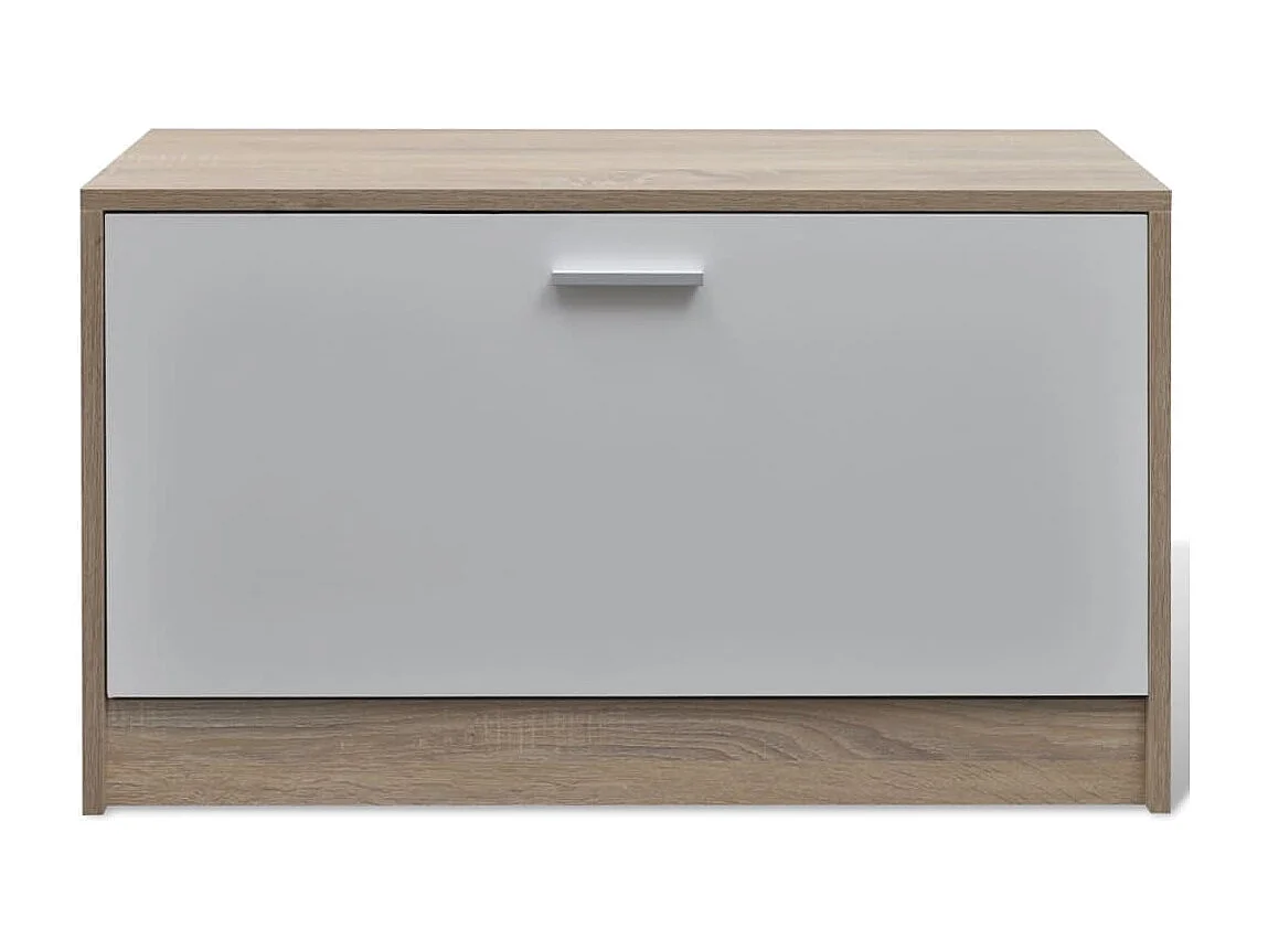 Muebles de entradita con zapatero madera 3 color roble y blanco ES265918