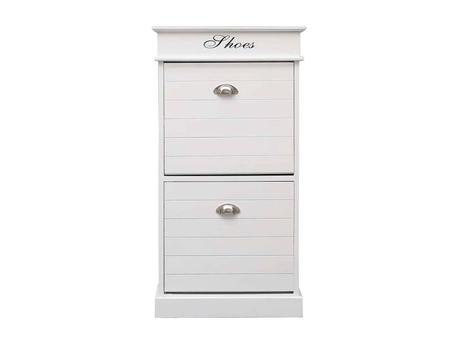 Mueble zapatero de madera de Paulownia blanco 50x28x98 cm ES511204