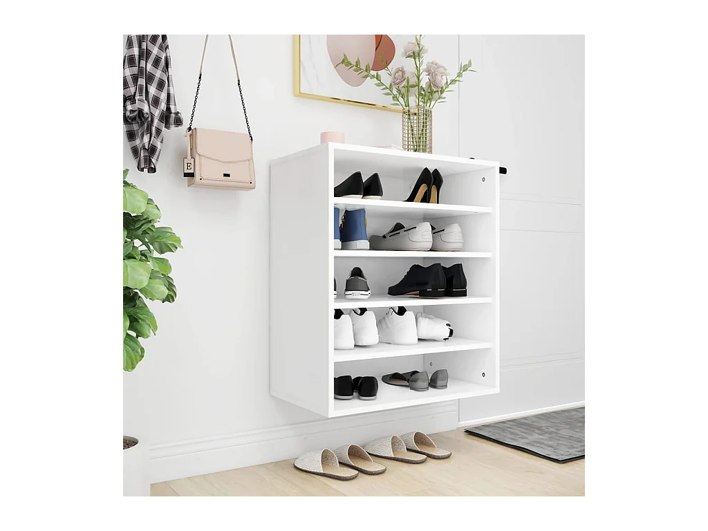 Meuble à chaussures Blanc 60x35x70 cm Bois d’ingénierie FR36767