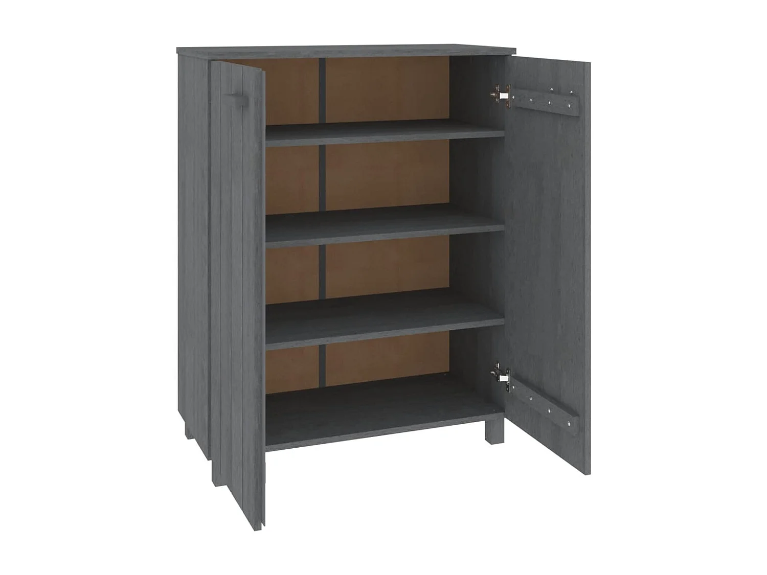 Zapatero HAMAR madera maciza pino gris oscuro 85x40x108 cm ES919647