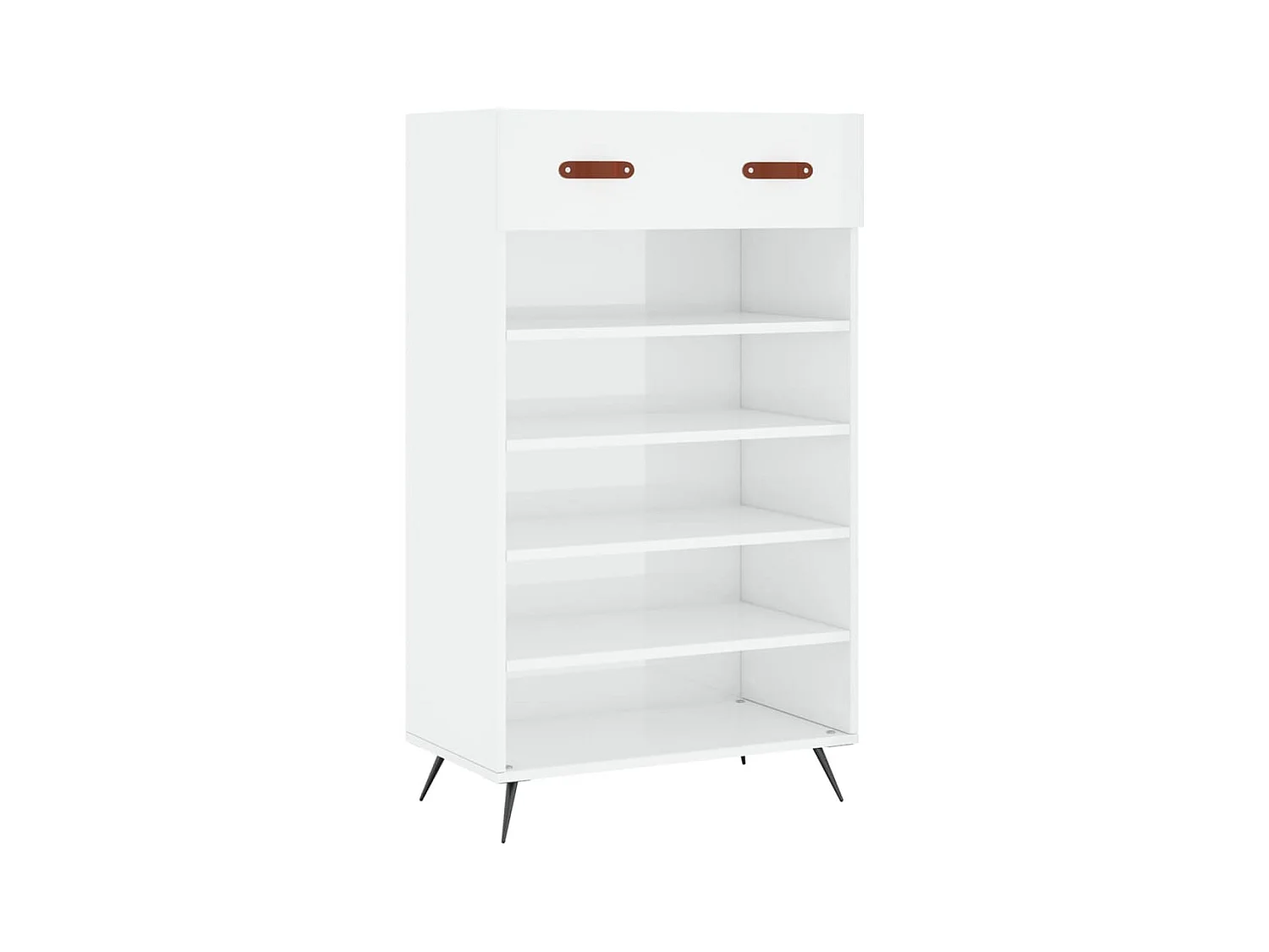 Meuble à chaussure Blanc brillant 60x35x105 cm Bois ingénierie FR23814