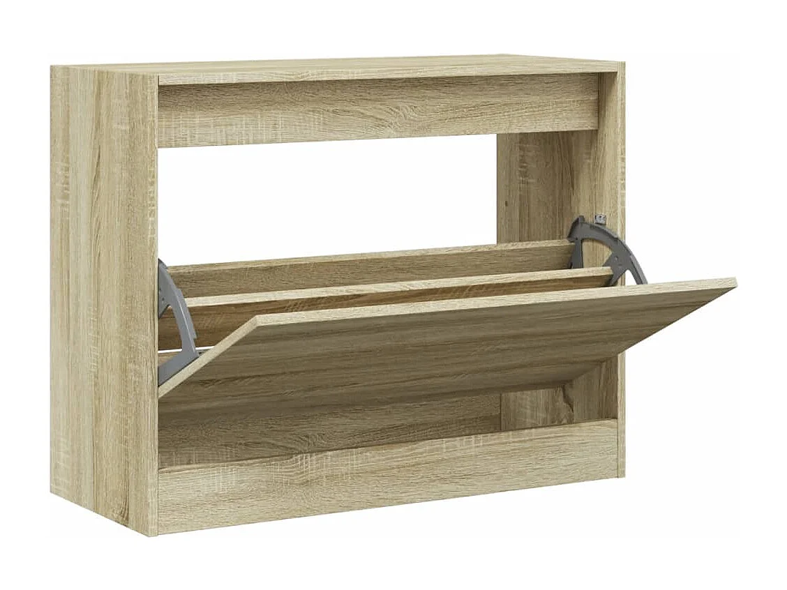 Meuble à chaussures chêne sonoma 80x34x63 cm bois d'ingénierie FR96098