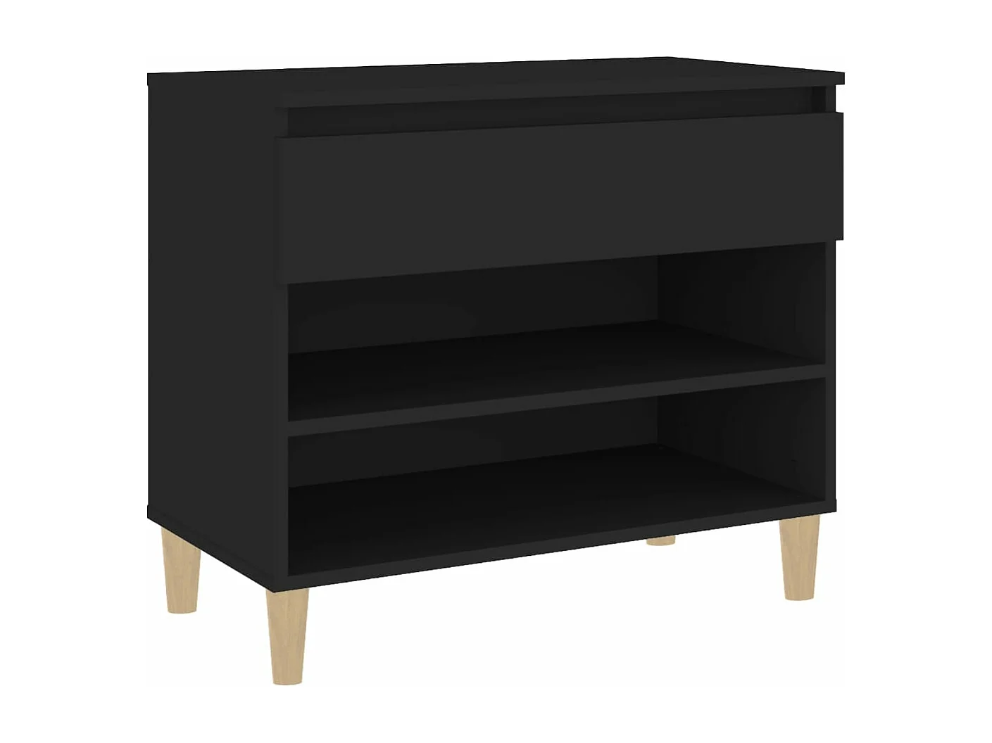 Schoenenkast 70x36x60 cm bewerkt hout zwart BE574577