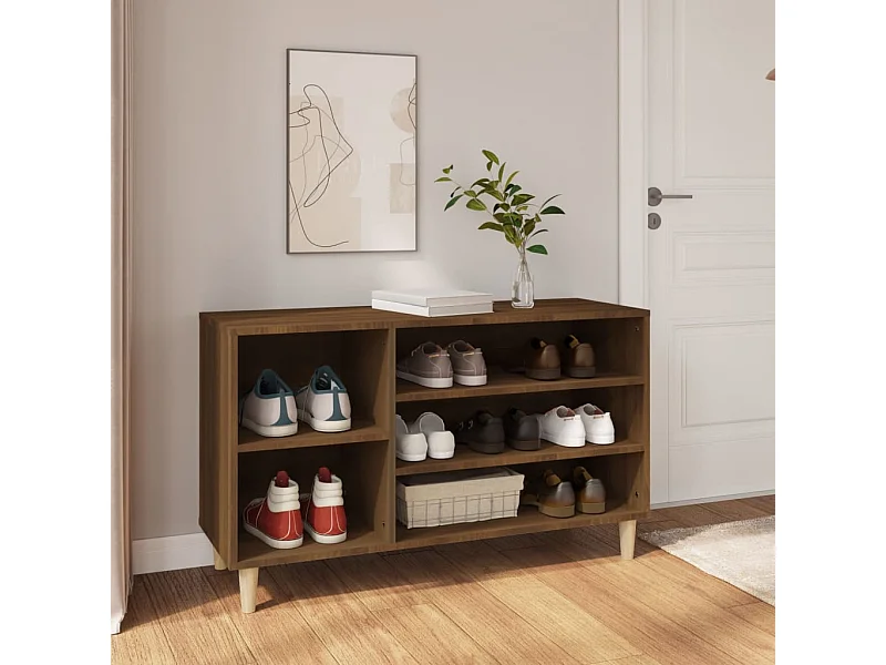 Meuble à chaussures Chêne marron 102x36x60cm Bois d'ingénierie FR60999