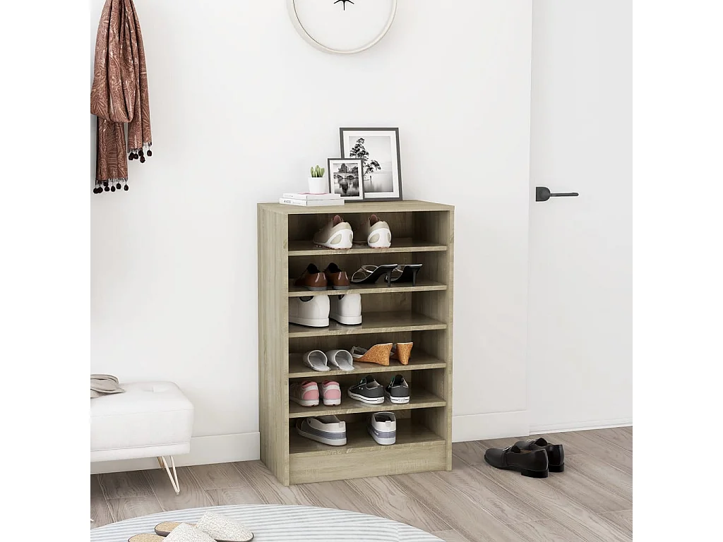 Meuble à chaussures Chêne Sonoma 60x35x92 cm Bois d’ingénierie FR46218