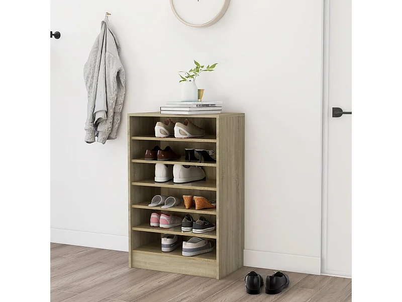 Meuble à chaussures Chêne Sonoma 60x35x92 cm Bois d’ingénierie FR46218