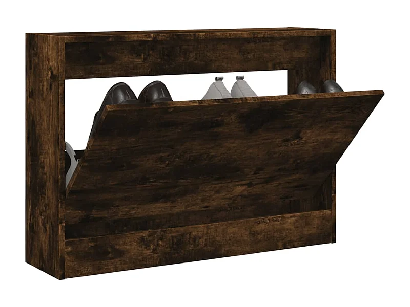 Meuble à chaussures chêne fumé 80x21x57 cm bois ingénierie FR44551