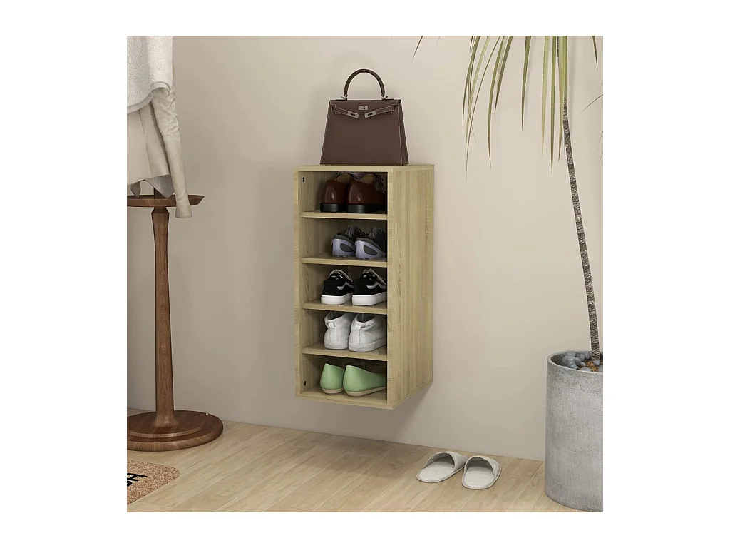 Meuble à chaussures Chêne Sonoma 31,5x35x70 cm Bois ingénierie FR71028