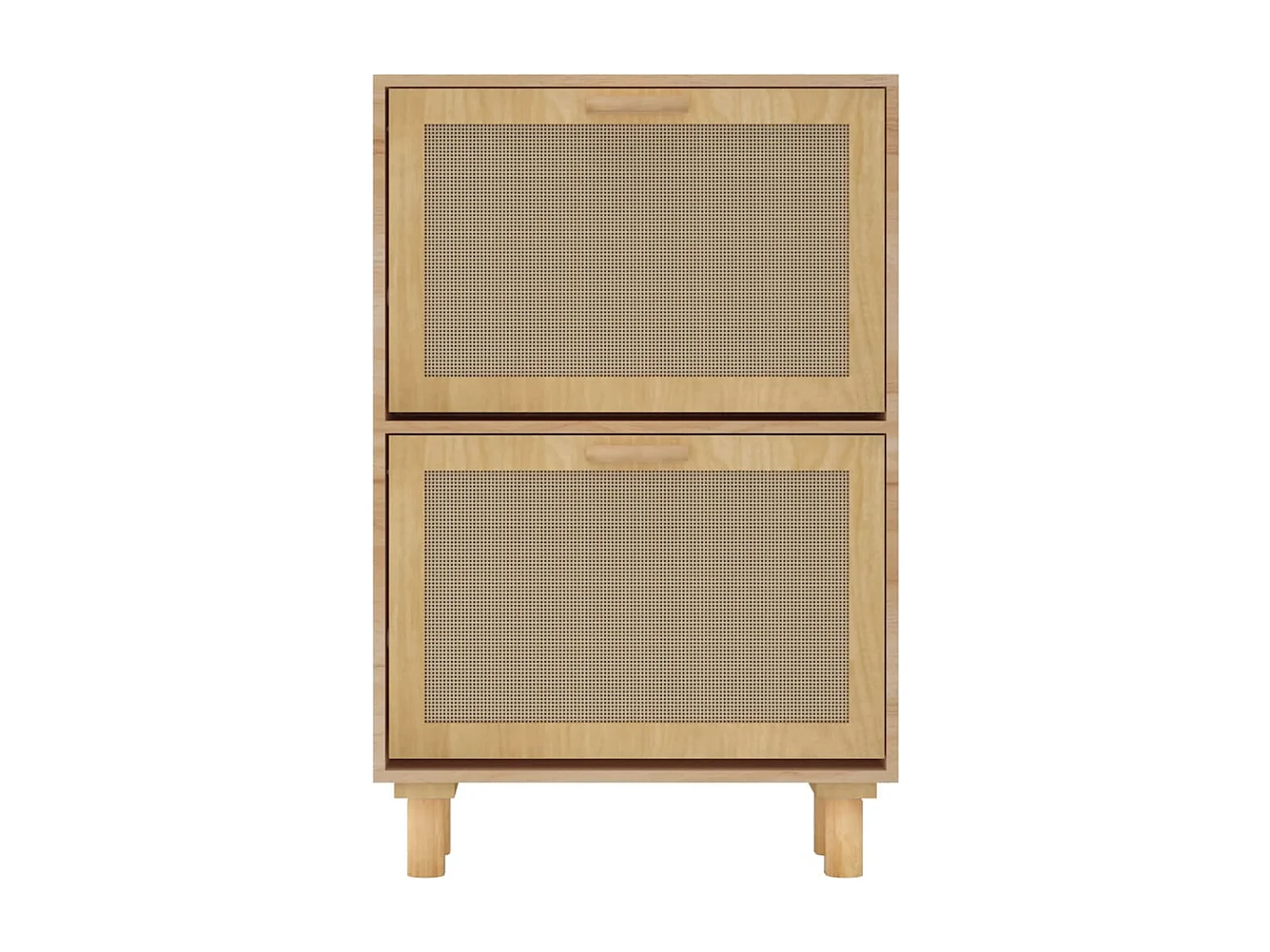 Zapatero madera contrachapada marrón ratán natural 52x25x80 cm ES719527