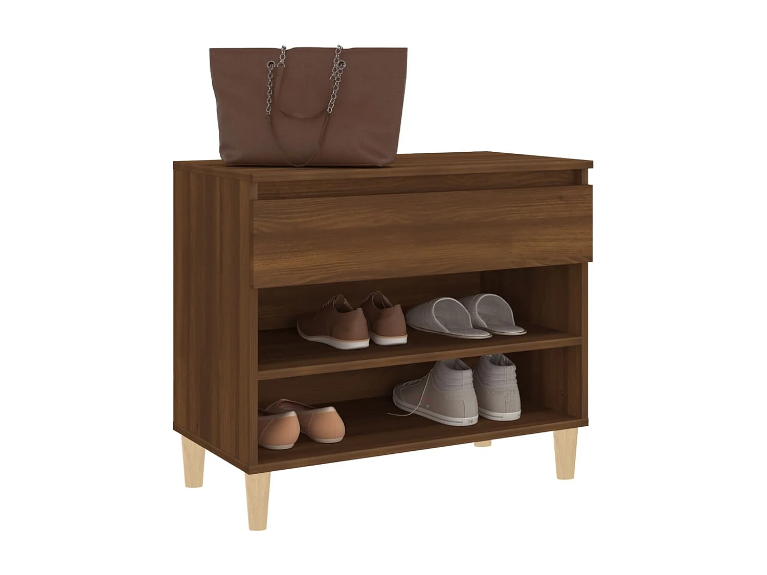Mueble zapatero madera contrachapada roble marrón 70x36x60 cm ES294286