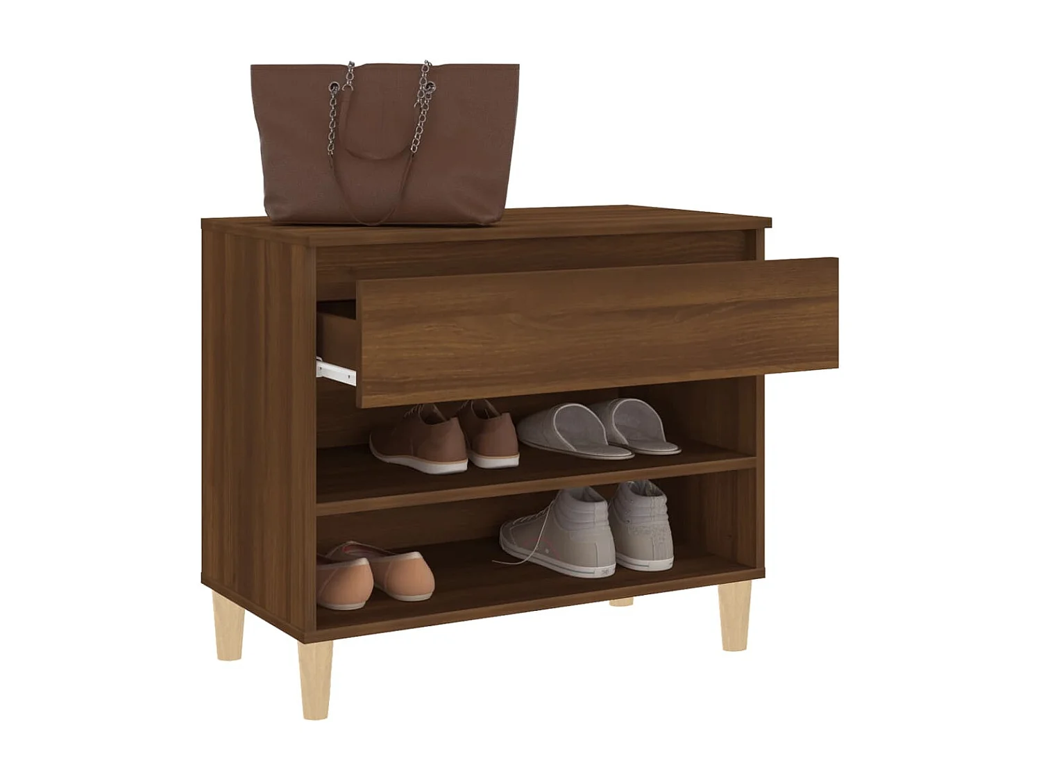 Meuble à chaussures Chêne marron 70x36x60 cm Bois d'ingénierie FR84850