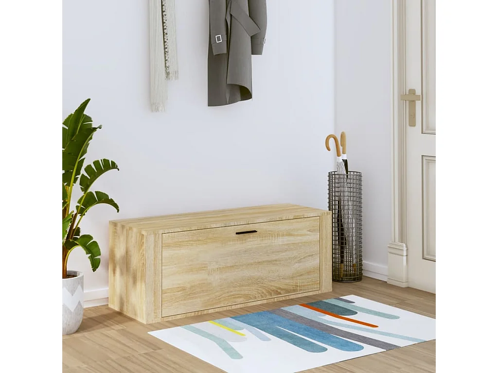 Mueble zapatero pared contrachapada roble Sonoma 100x35x38 cm ES299803