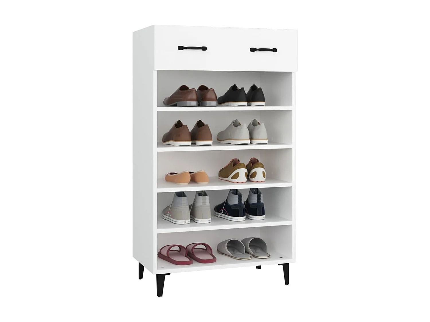 Meuble à chaussures Blanc 60x35x105 cm Bois d'ingénierie FR11736