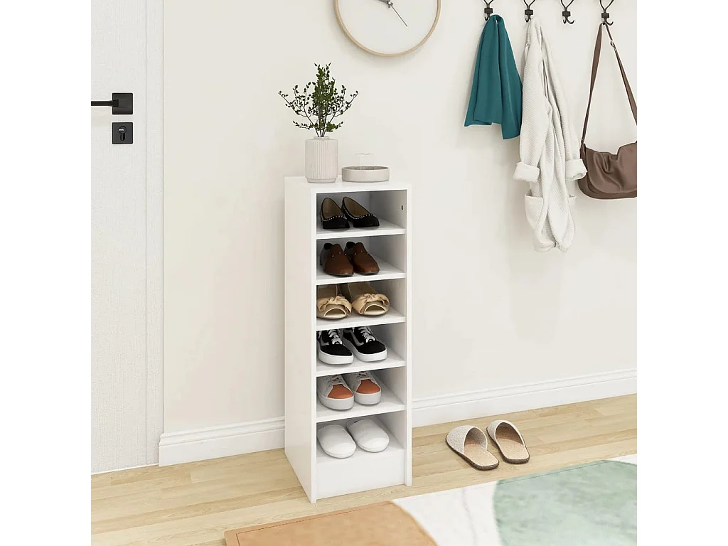 Meuble à chaussures Blanc 31,5x35x90 cm Bois d'ingénierie FR42492
