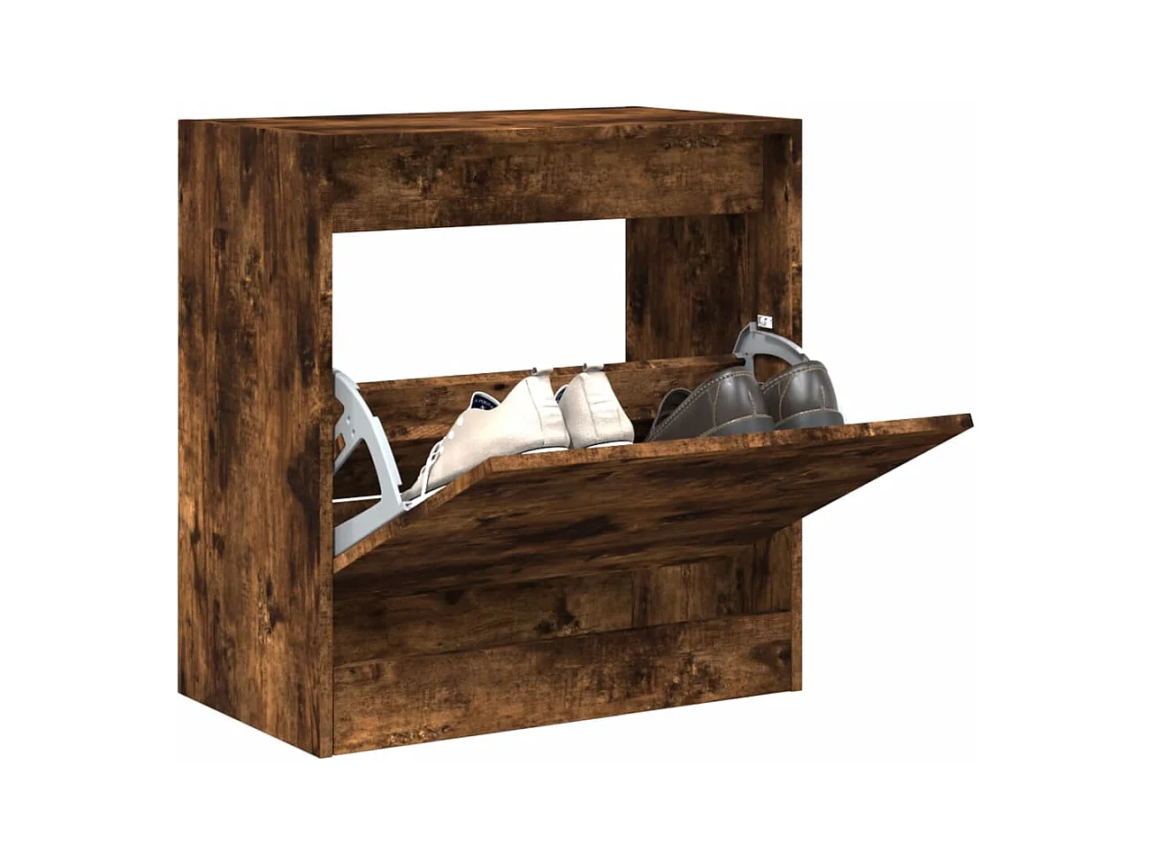 Meuble à chaussures chêne fumé 60x34x63,5 cm bois d'ingénierie FR29464