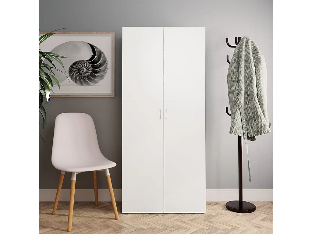 Meuble à chaussures Blanc 80 x 35,5 x 180 cm Bois d'ingénierie FR58547