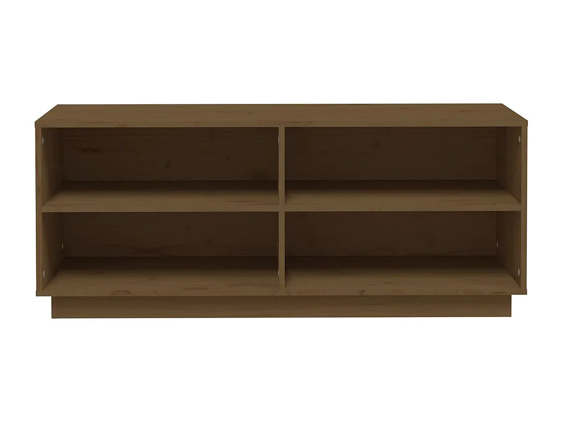 Meuble à chaussures Marron miel 110x34x45cm Bois de pin massif FR63987