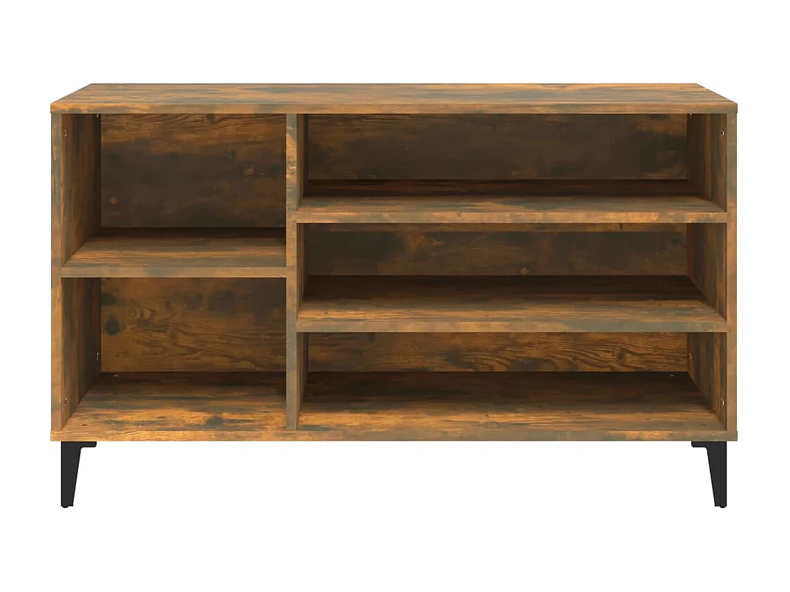 Mueble zapatero madera contrachapada roble ahumado 102x36x60 cm ES871687