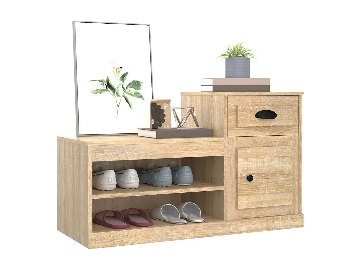 Meuble à chaussures chêne sonoma 100x42x60cm bois d'ingénierie FR68961